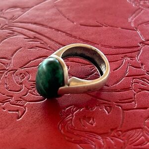 Vintage Silver and Green Stone Ring